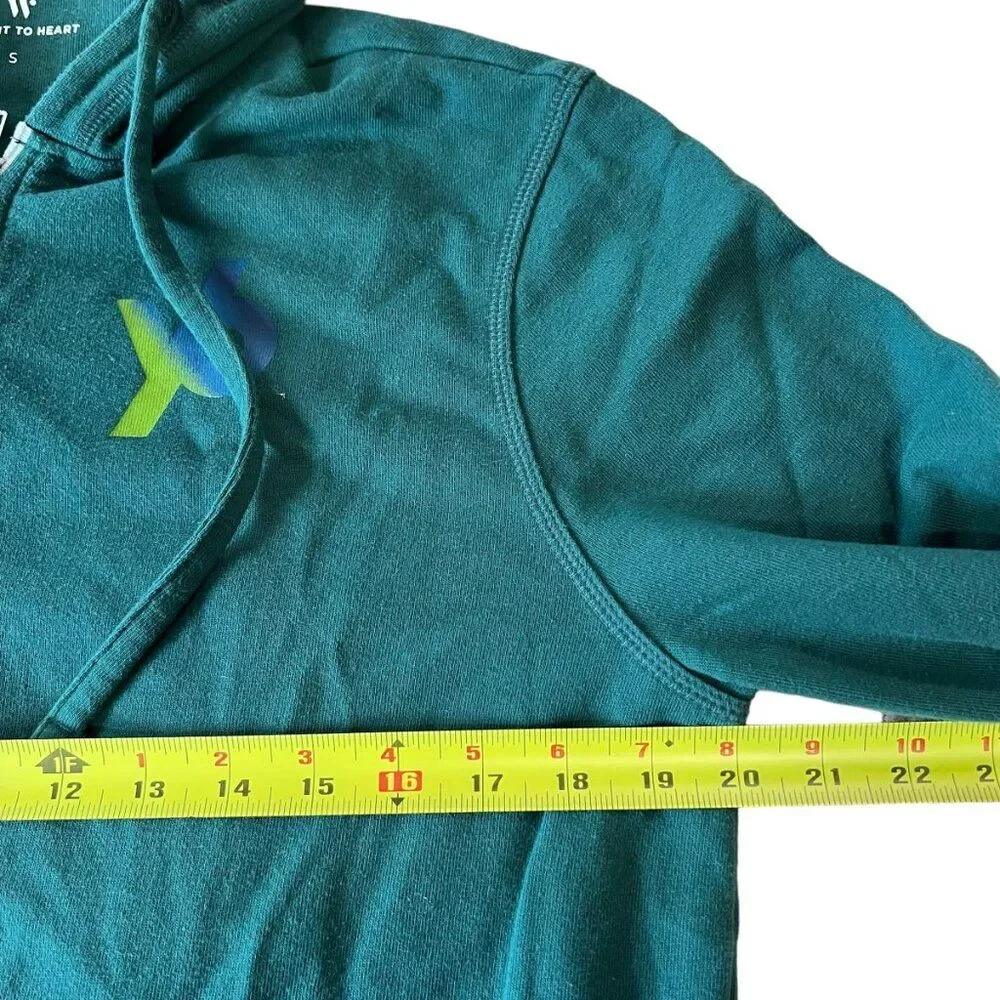 Wear It To Heart Full Zip Hoodie Jacket Green Womens Mens‎ Size Small Athletic